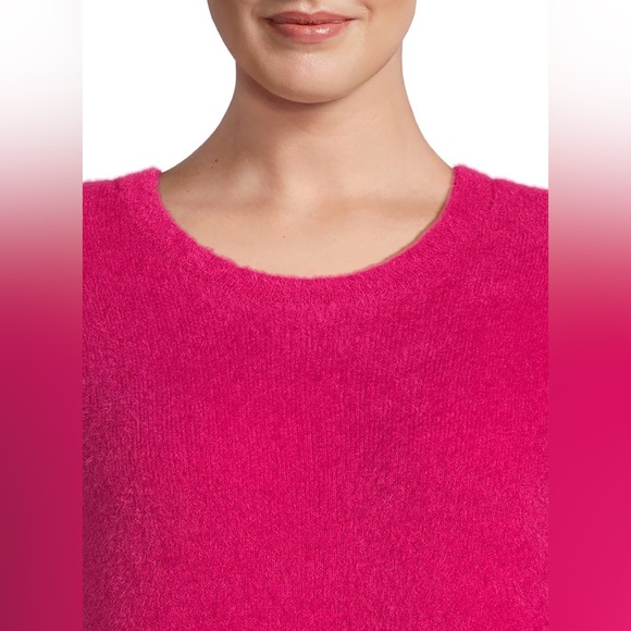Terra & Sky Women's Plus Size Eyelash Knit Pullover Sweater, Midweight - Picture 4 of 6